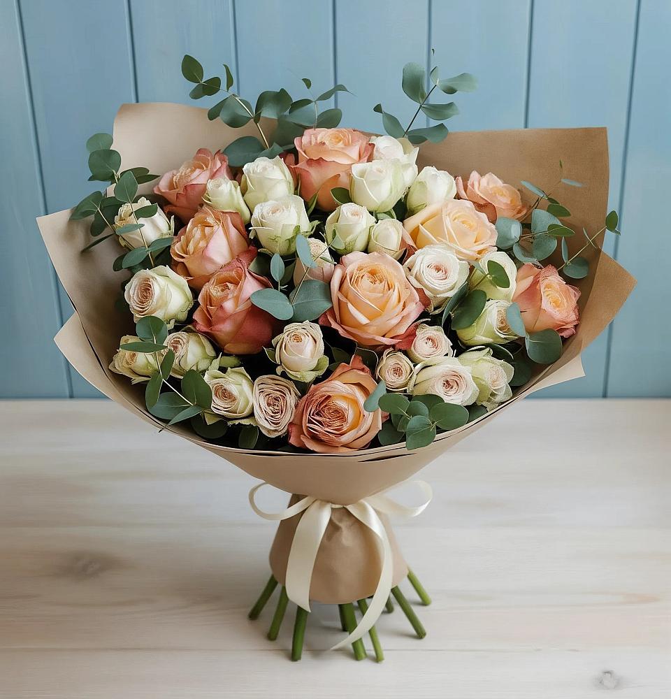 Букет цветов из: Альстромерии и Розы в Чудово