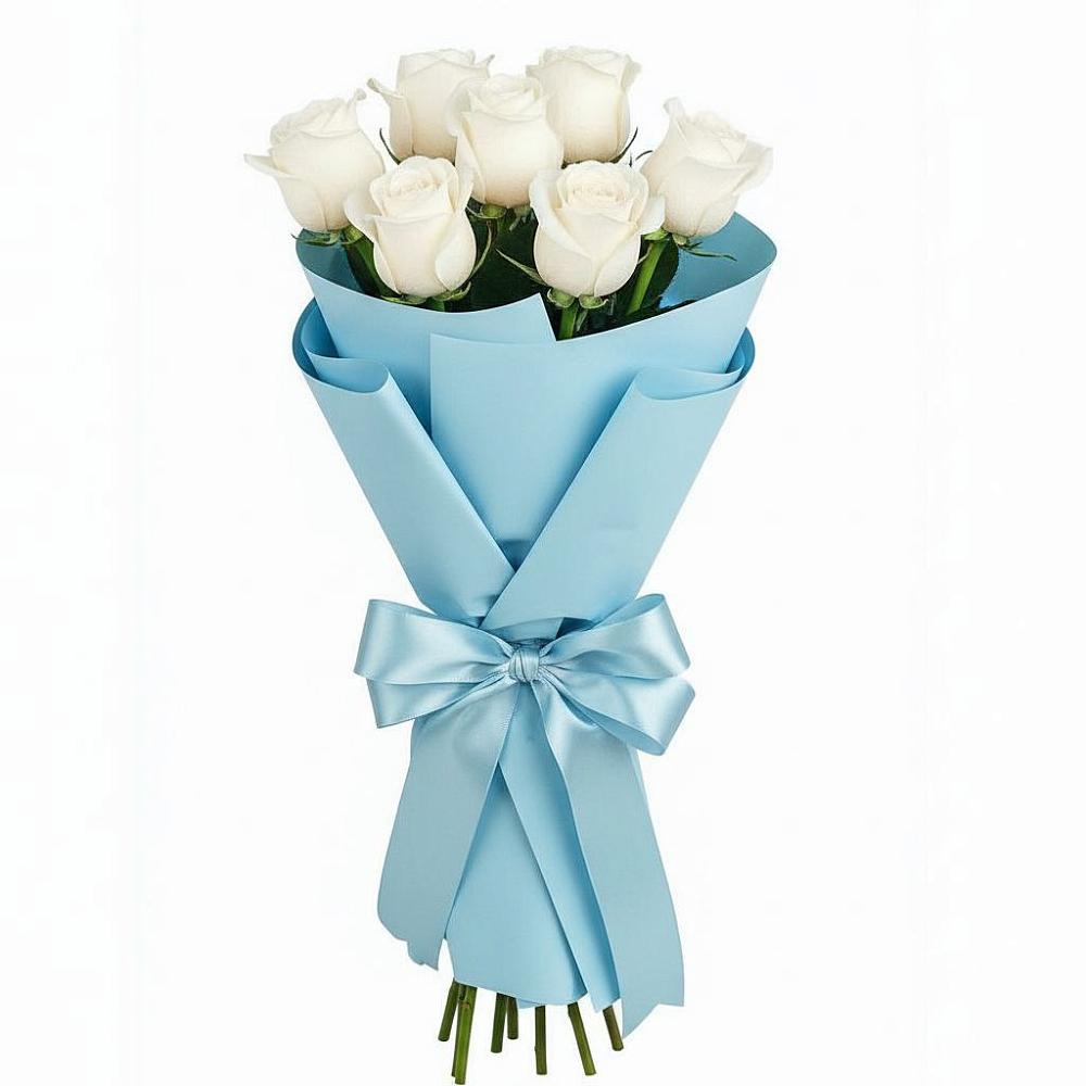 Букет 7 белых роз Проуд в Чудово