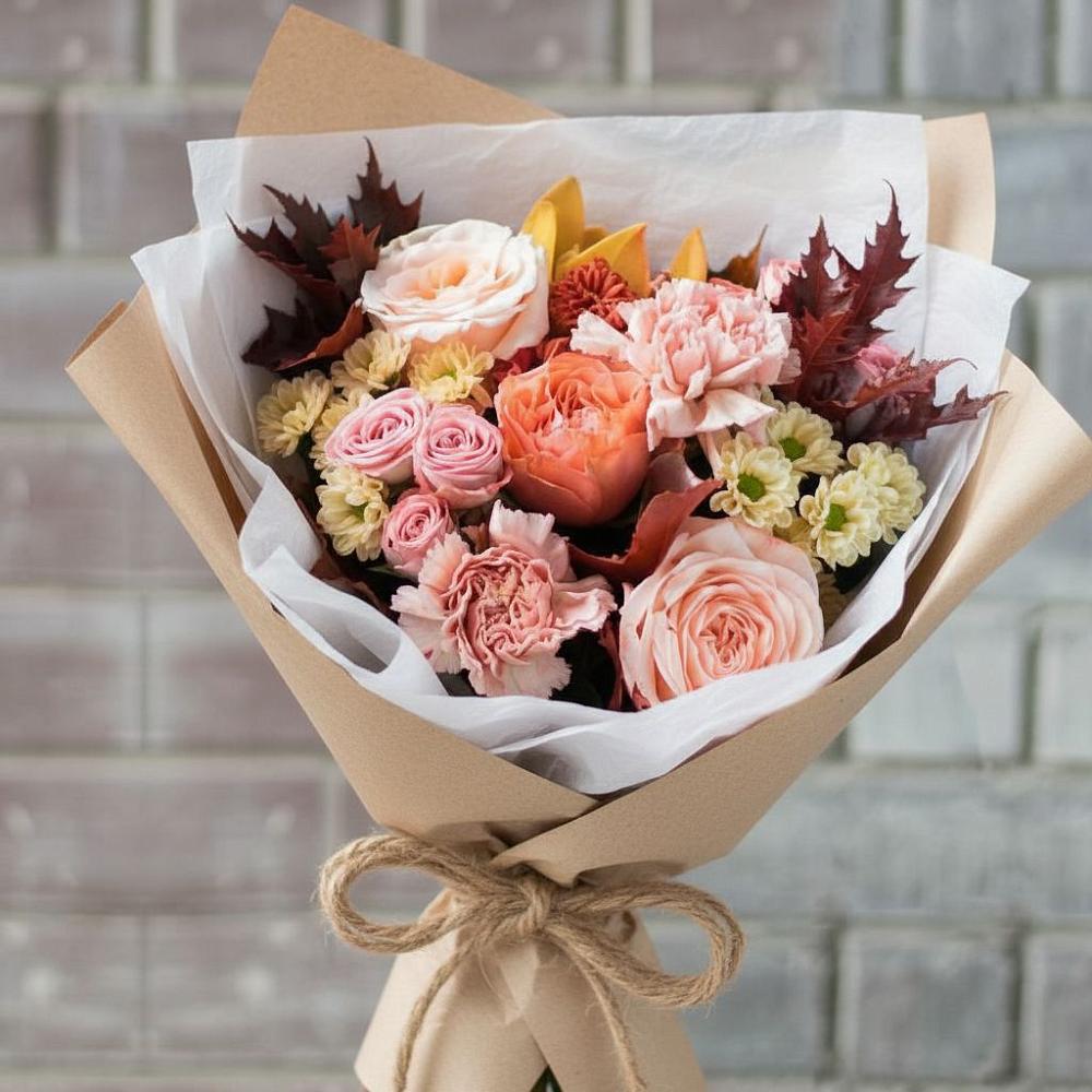 Букет цветов из: Гвоздики, Хризантемы и Розы в Чудово