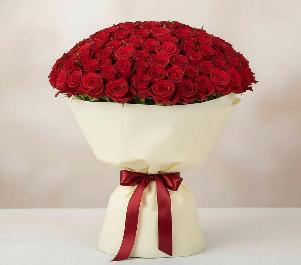 Букет 101 Красная роза Милано в Чудово