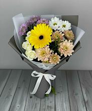 Букет цветов из:  Розы, Герберы и Хризантемы в Чудово
