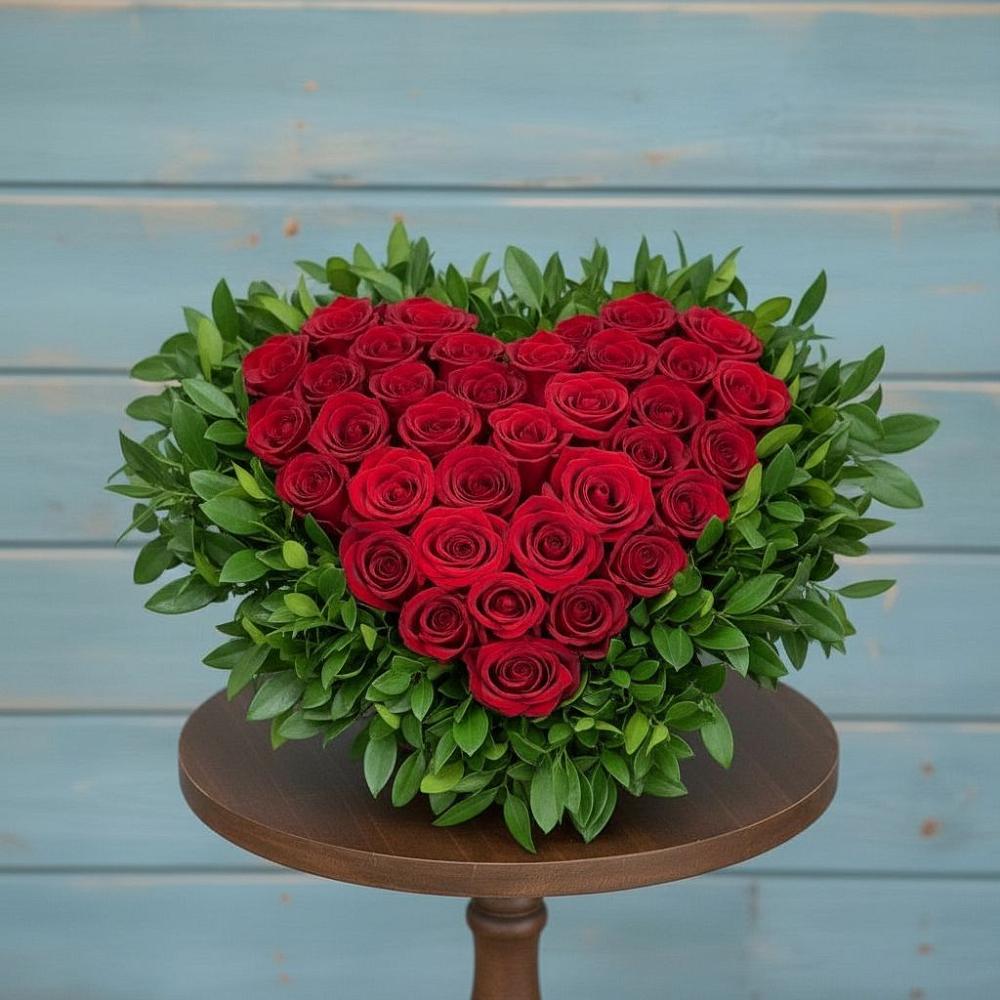 Цветочная композиция из Розы в виде сердца в Чудово