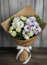 Букет цветов из:  Хризантемы и Розы #REPLACE_PRED# Чудово