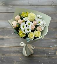 Букет цветов из:  Альстромерии, Розы и Хризантемы в Чудово
