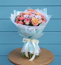 Букет цветов из:  Хризантемы и Розы в Чудово