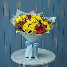 Букет цветов из:  Альстромерии и Хризантемы в Чудово